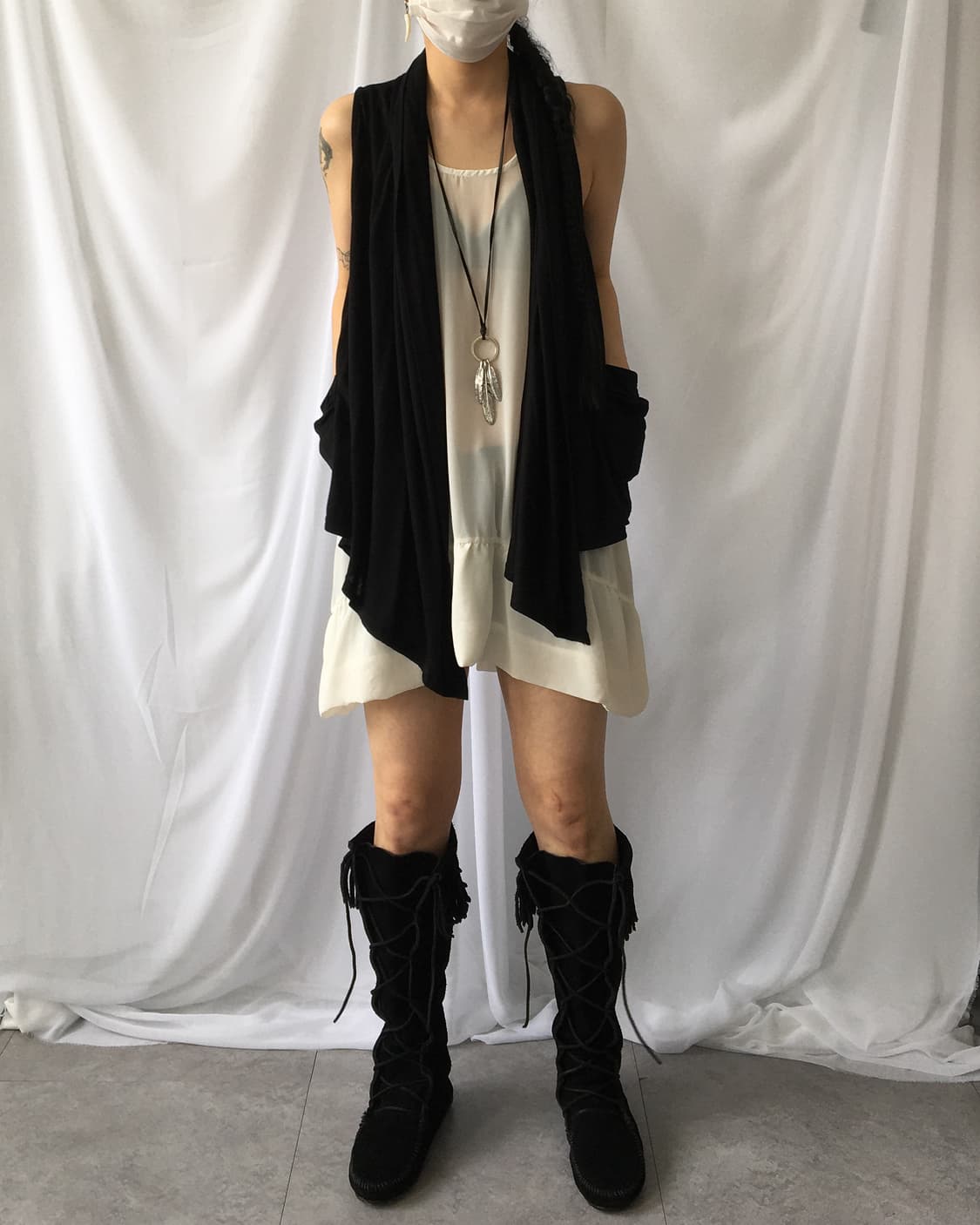 Drape open vest 상품이미지6