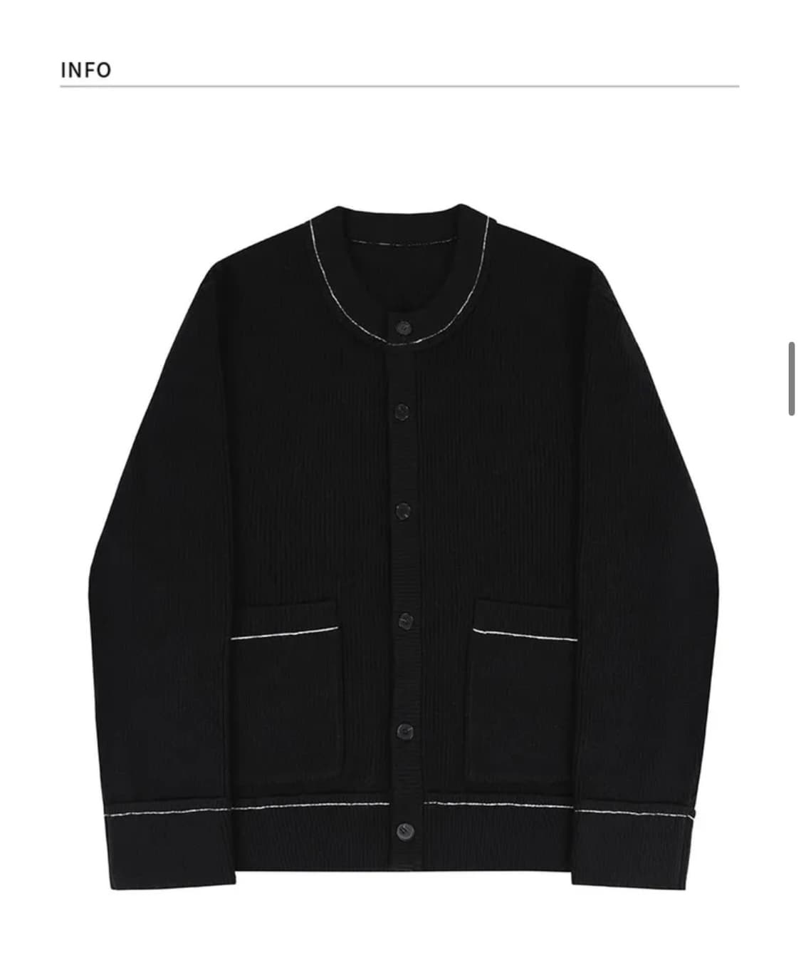 (XL) 드로우핏 스티치 포인트 PBT 라운드 가디건 [BLACK] 상품이미지8