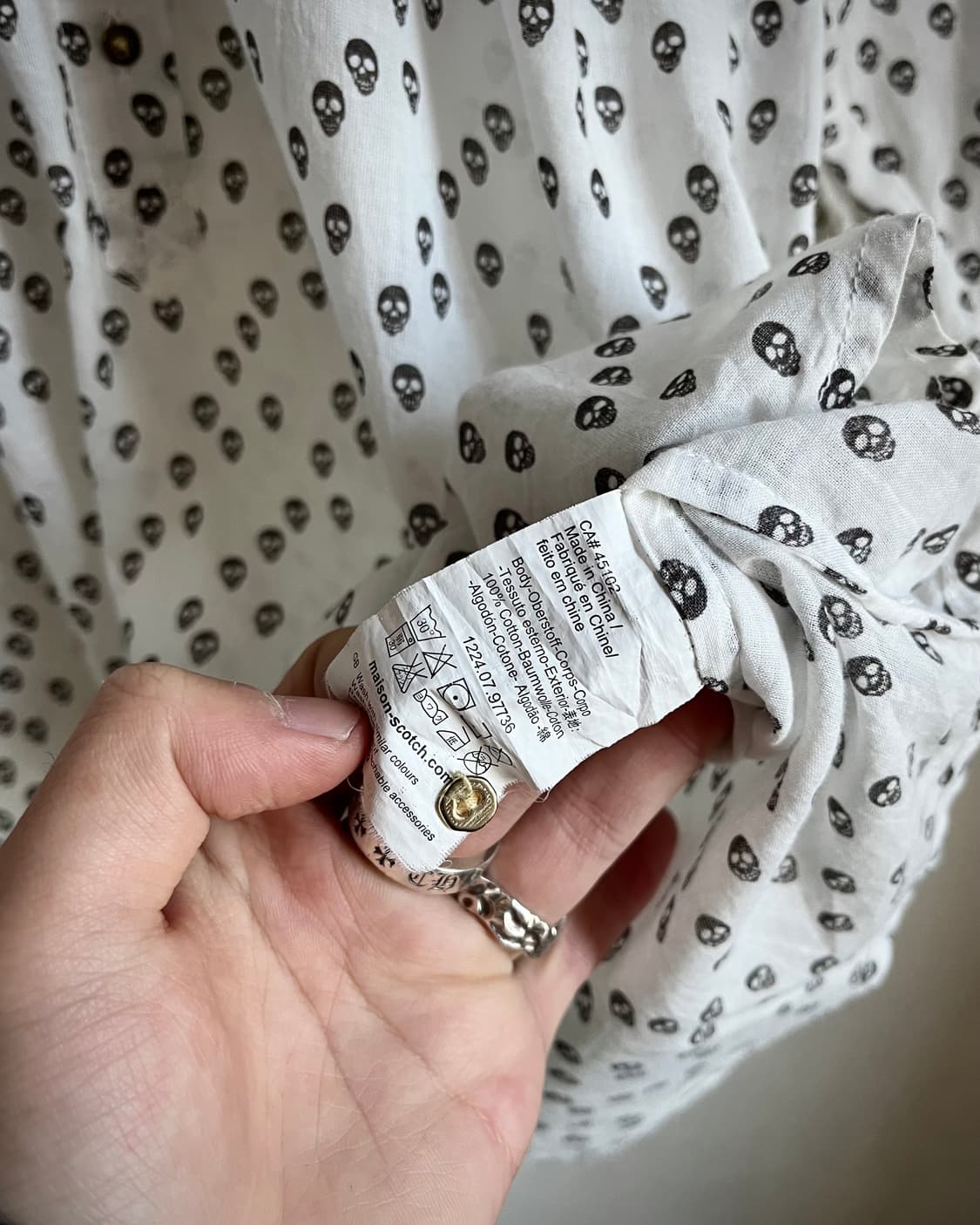 MAISON SCOTCH Skull Pattern Blouse Shirt 상품이미지7