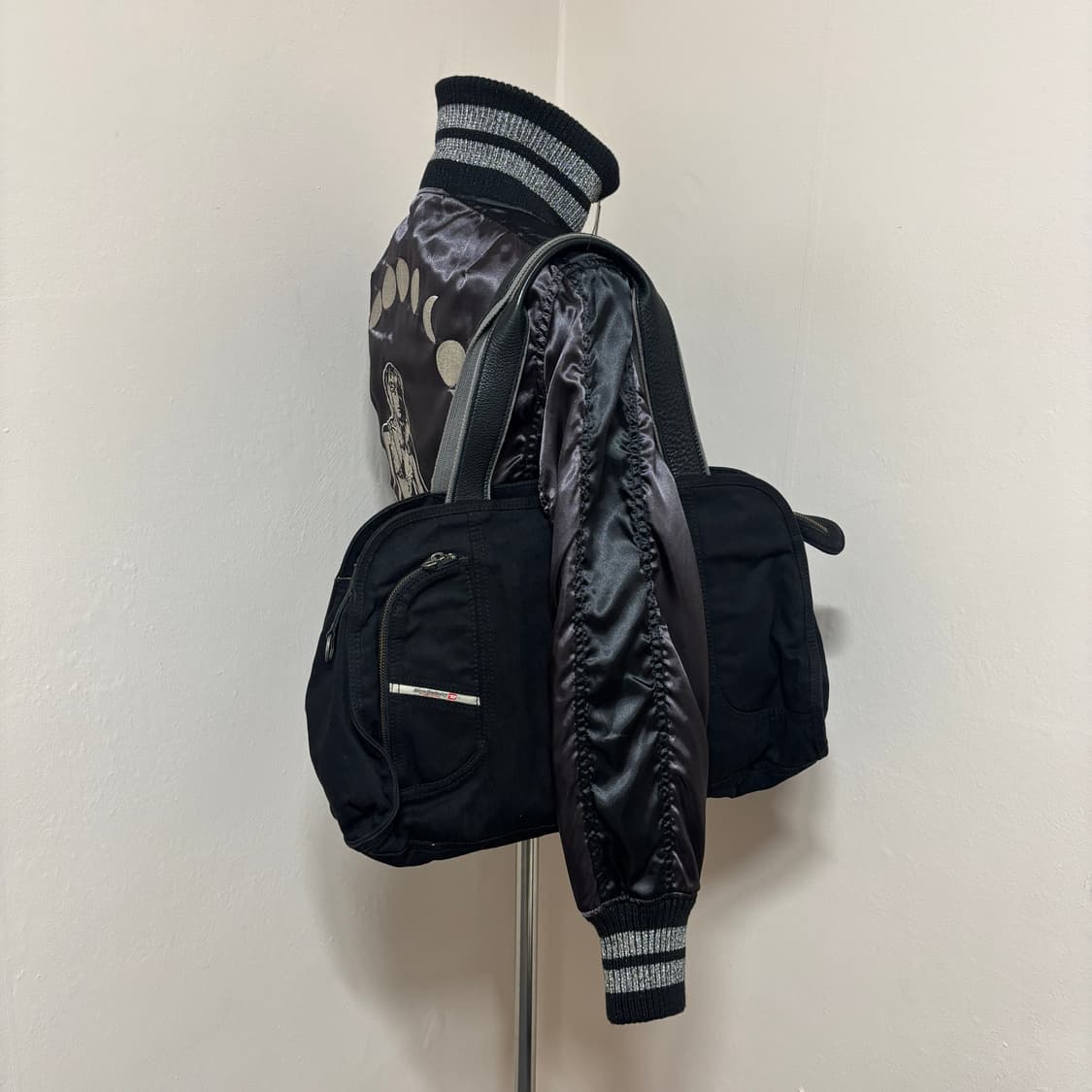 디젤 블랙 데님 보스턴 토트백 상품이미지2