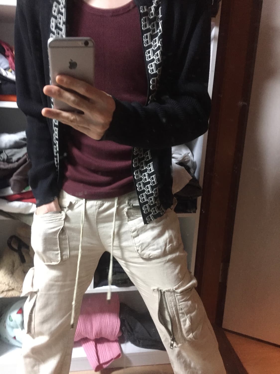 일본 빈티지 펑크 부츠컷 아이보리 팬츠 상품이미지3