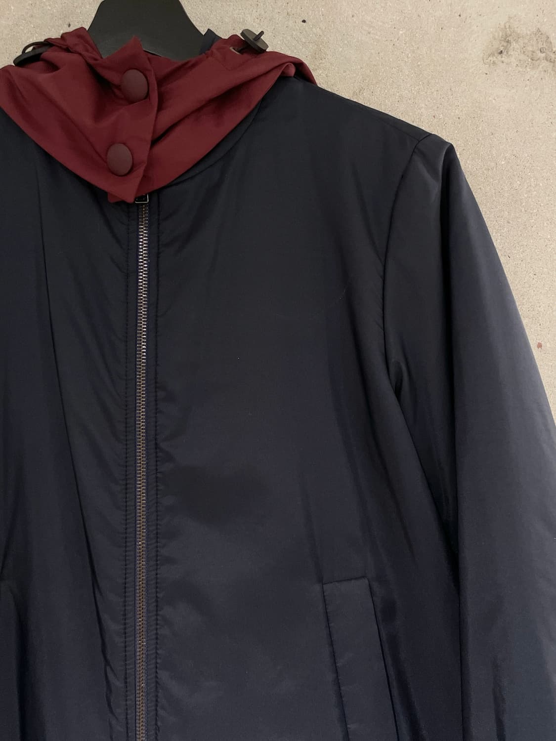 질샌더 네이비 배색 도킹 후디 롱 자켓 상품이미지3