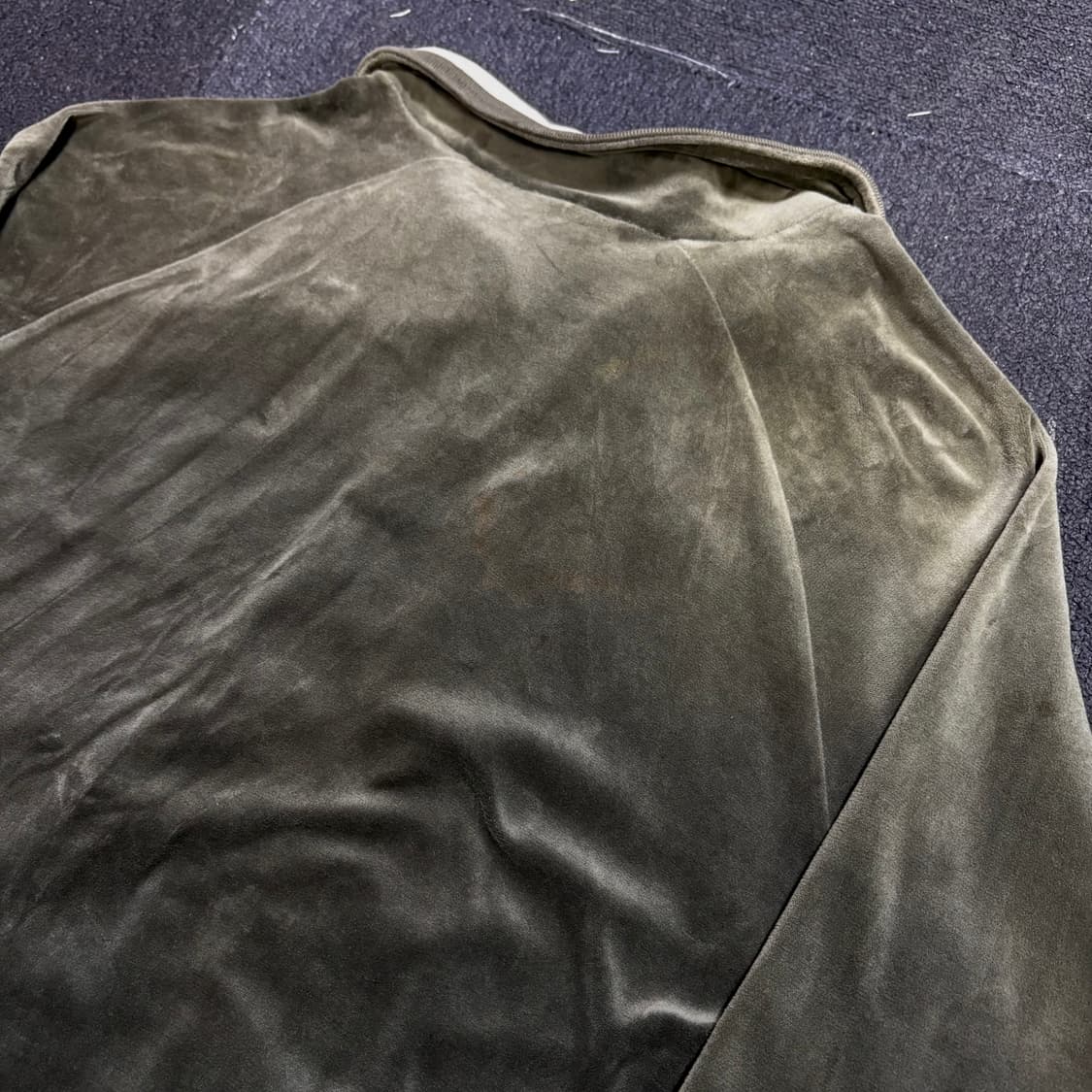 00s 아디다스 유광 카키 벨벳 사틴 져지 트랙탑 L  상품이미지6