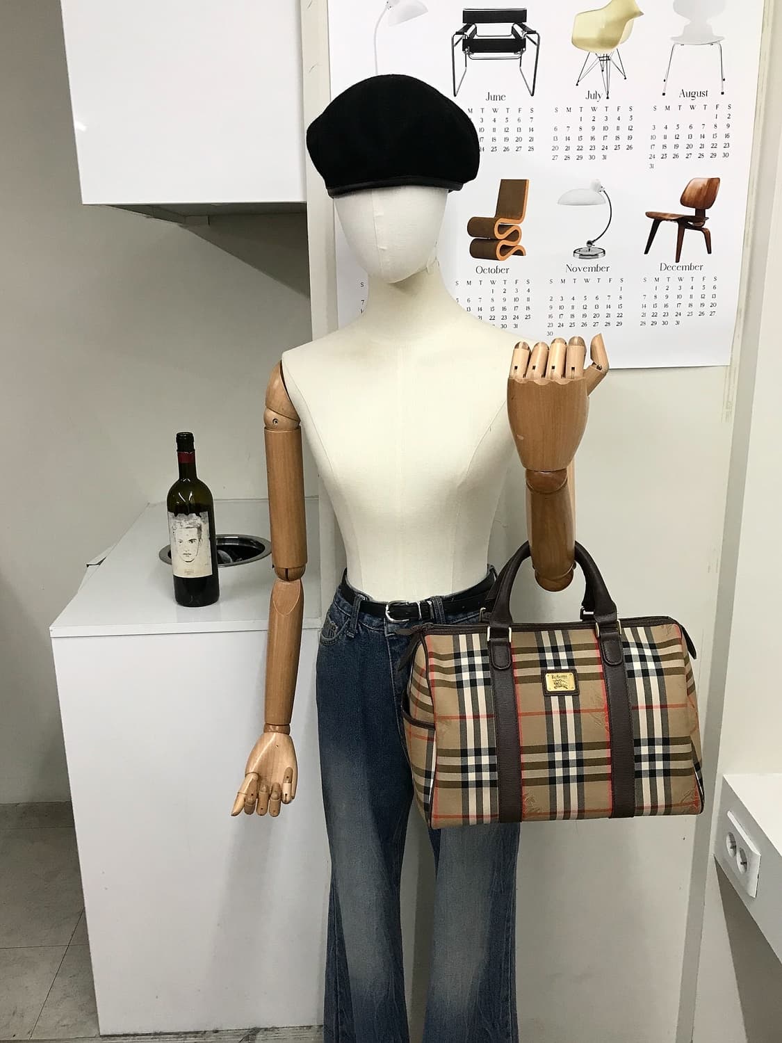 버버리 금장 노바체크 보스턴백 가방 상품이미지9