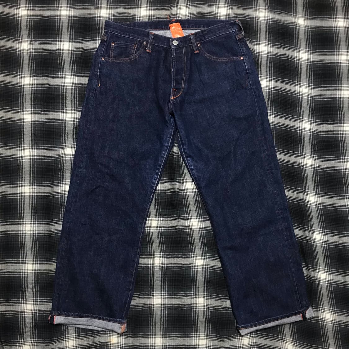 재팬 kot jeans 루즈 스트레이트 핑크 셀비지 데님 상품이미지1