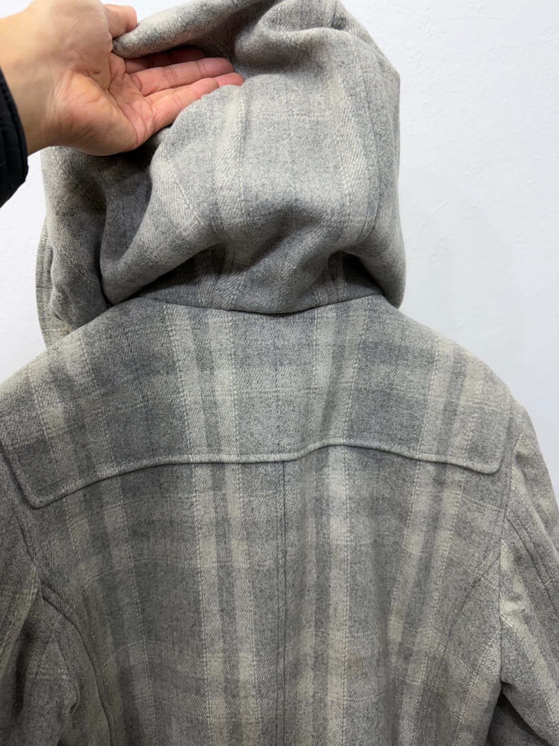 정품) 시스템옴므 체크 양털 카라 자켓 100 상품이미지6
