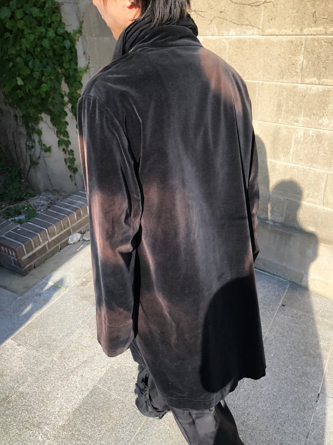 꼼데가르송 블랙 15aw 블리치 벨벳 코트 상품이미지4