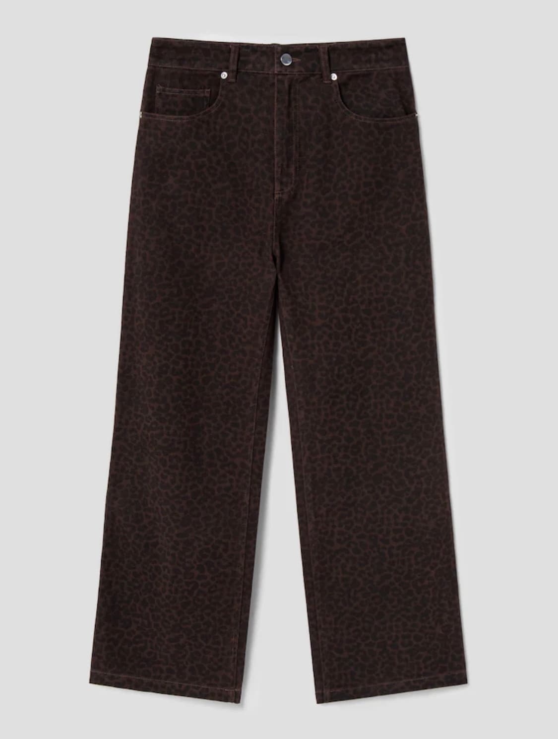 에잇세컨즈 레오파드 패턴 데님 브라운 상품이미지1