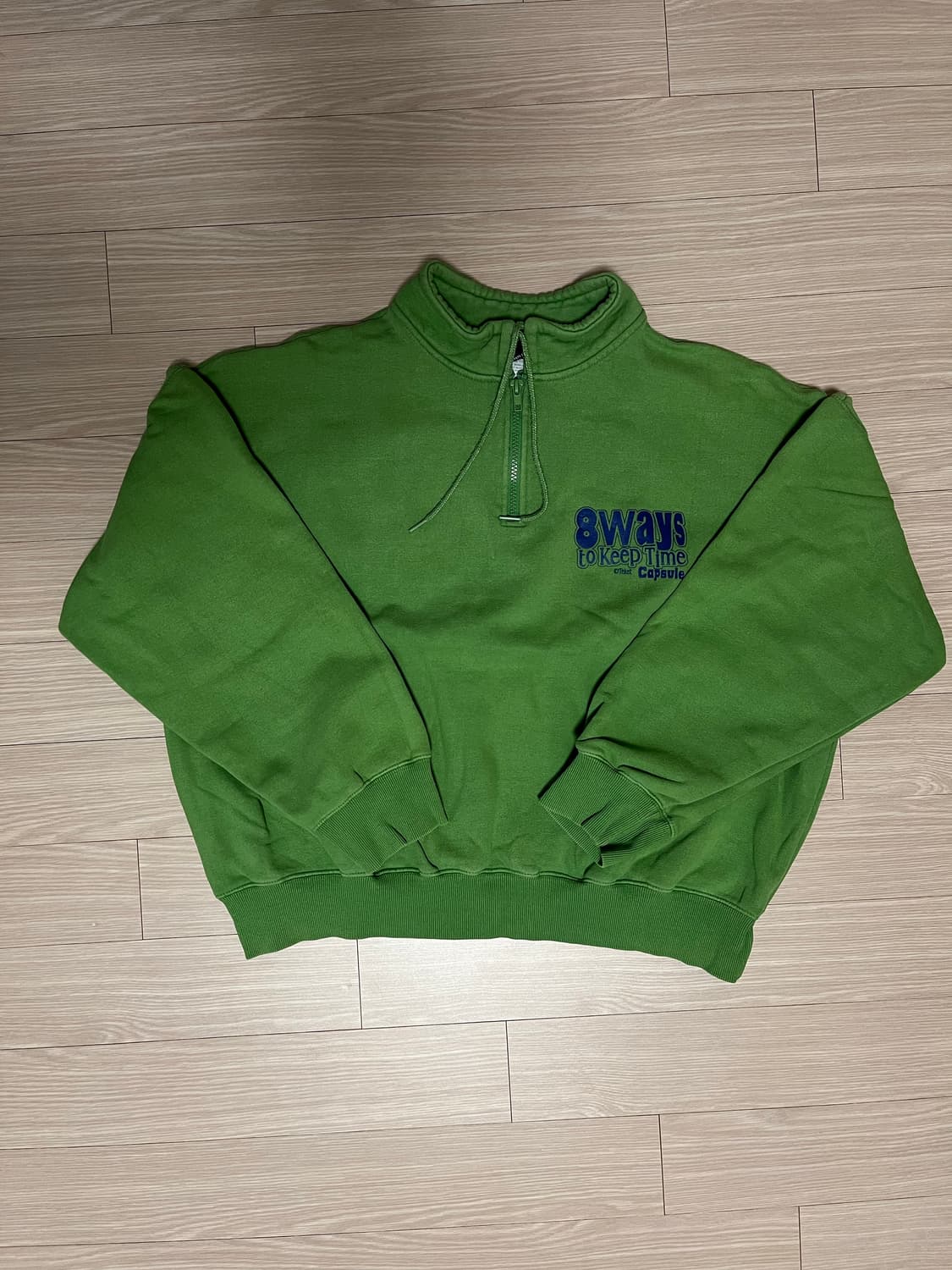 테켓 하프집업 맨투맨 그린 상품이미지1