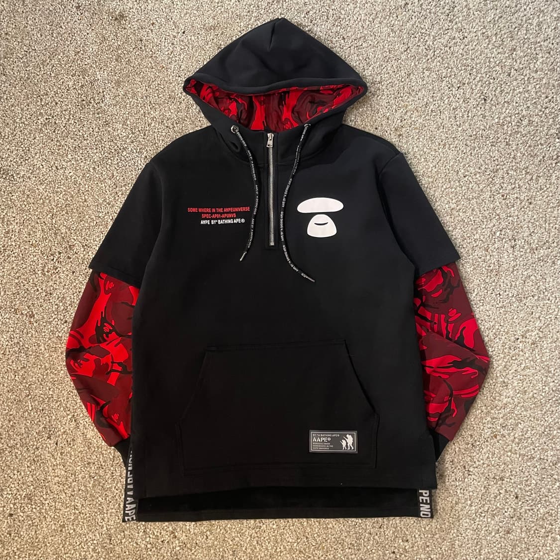 에이프 반집업 후드 상품이미지1