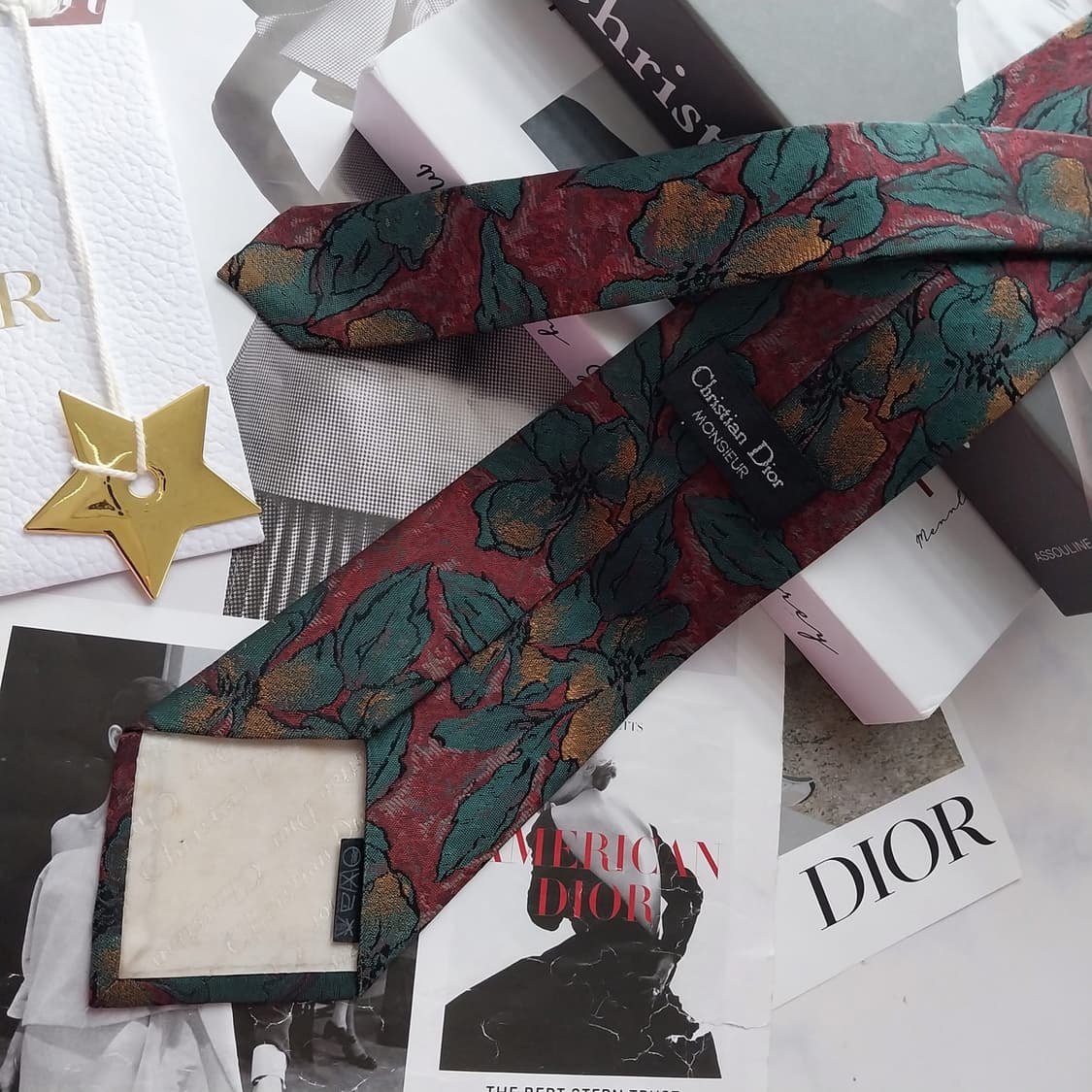 크리스찬 디올 그린 플로럴 패턴 넥타이 9.1cm A+~A등급 K2567 상품이미지4