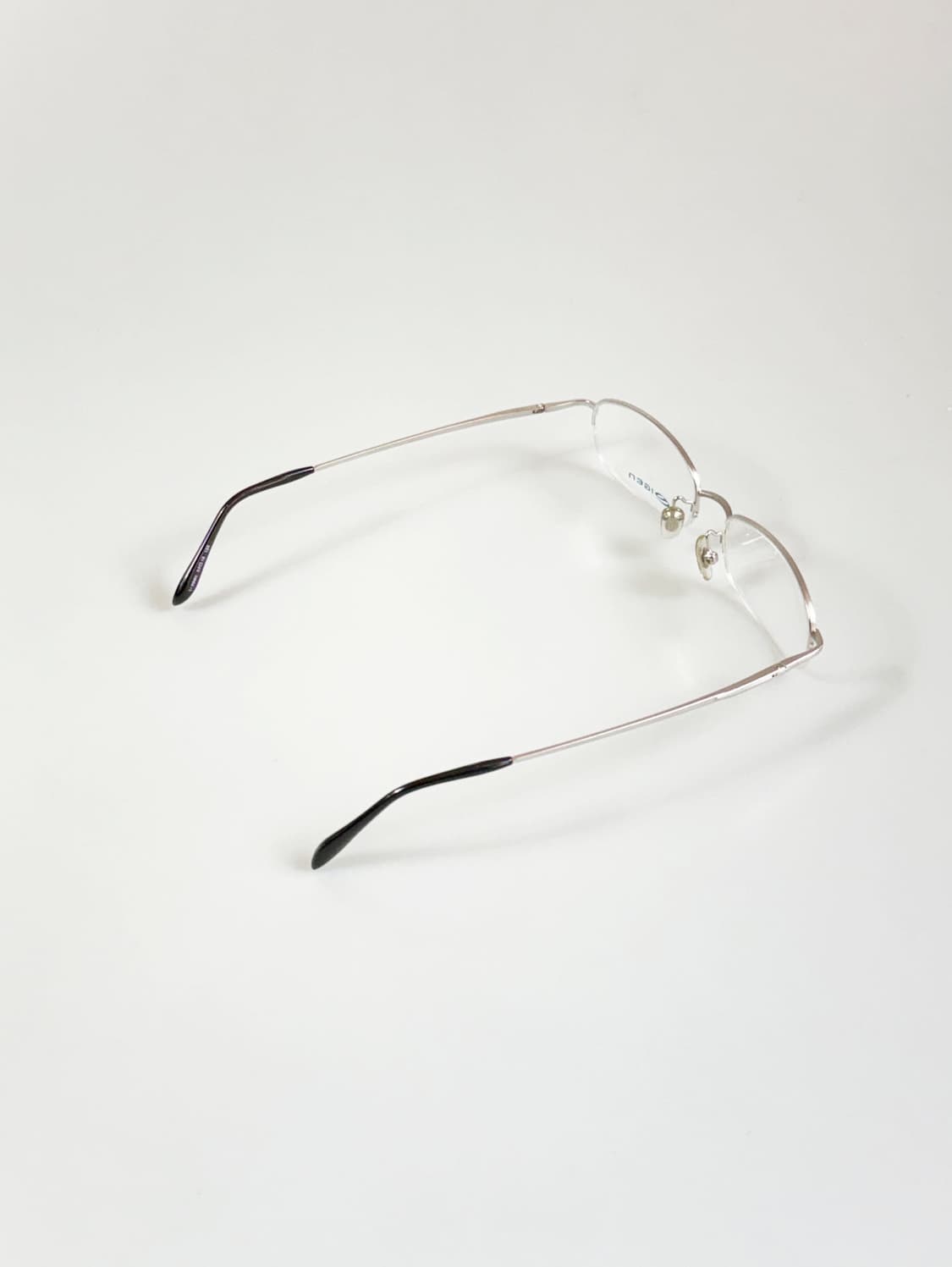 IGEN 실버 메탈 반무테 스퀘어 프레임 빈티지 안경 상품이미지4