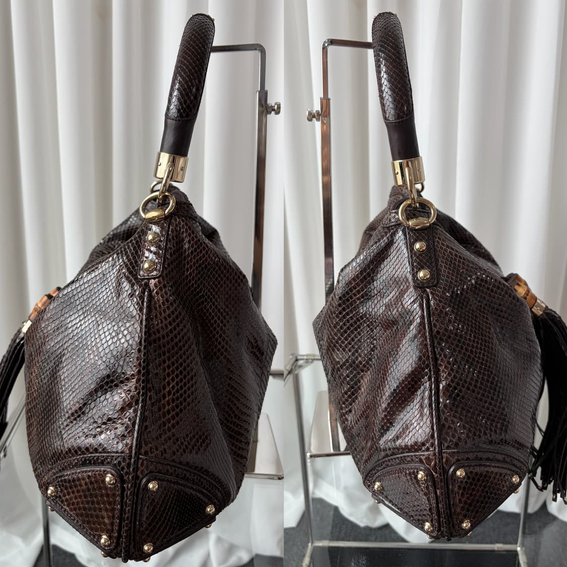 Rare 구찌 파이톤 인디백 상품이미지7