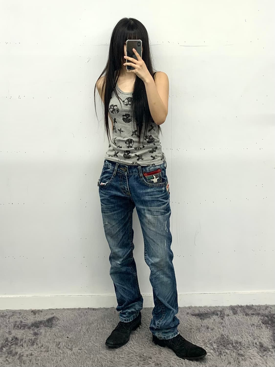 Lolita jeans x yoshitomo nara 로우라이즈 데님 상품이미지1