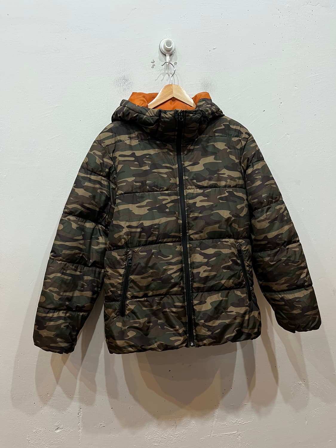 GU 밀리터리 카모플라쥬 하이넥 패딩 XL 상품이미지1