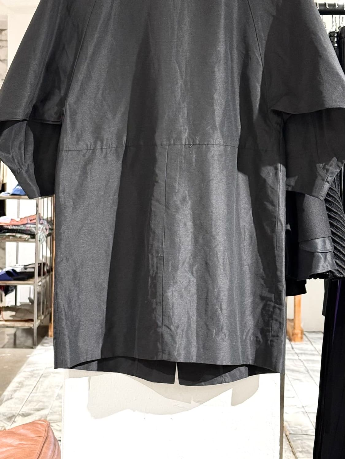 마르니 블랙 린넨 혼방 노카라 롱 자켓 상품이미지6