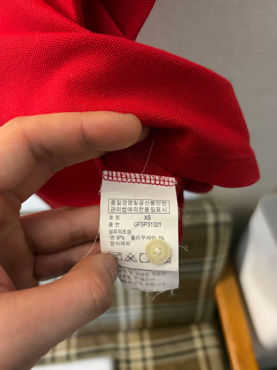 xs) 폴로 랄프로렌 골프 빅포니 pk티 레드 카라티 상품이미지6