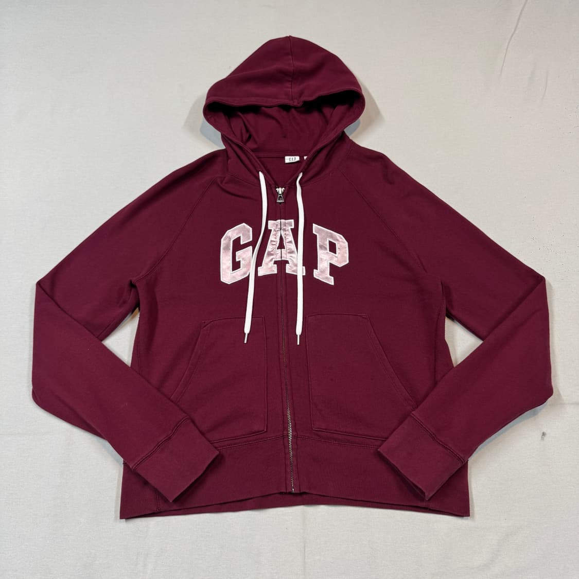 M) GAP 갭 후드집업 버건디/핑크 상품이미지1
