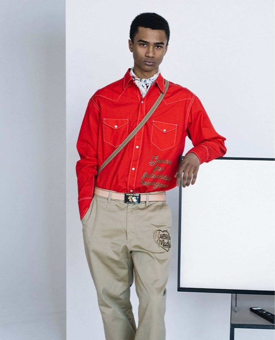 휴먼메이드 웨스턴 셔츠 레드 상품이미지2