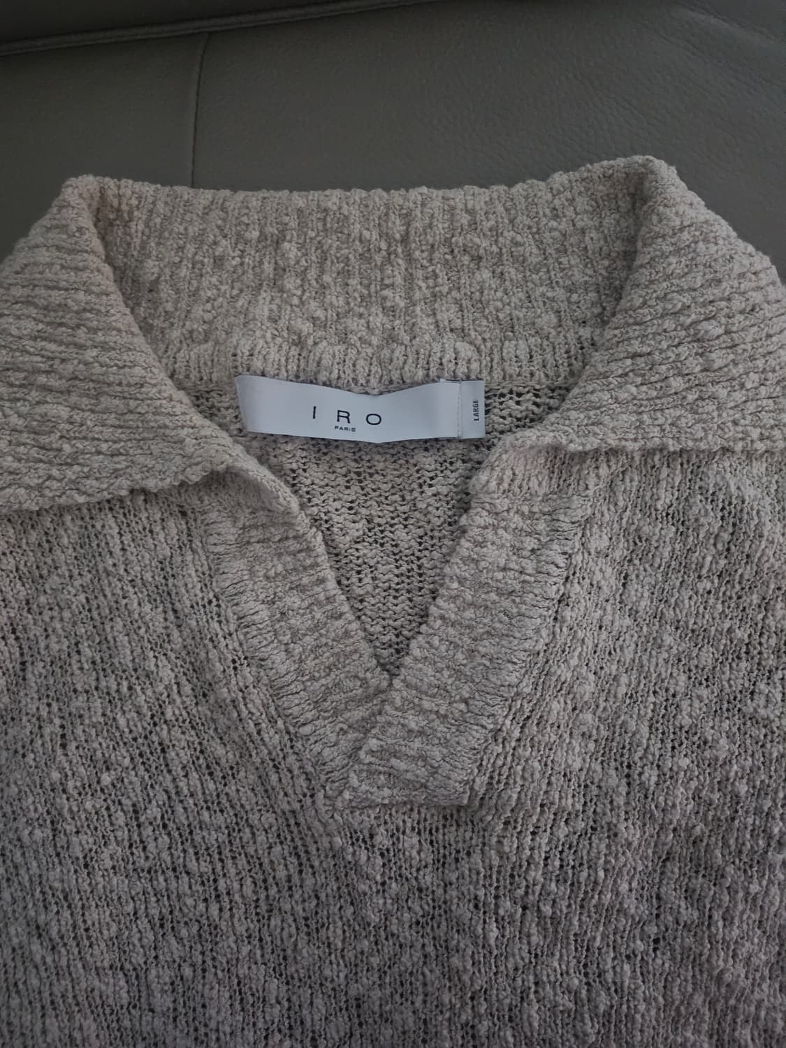 [거의 새것] 이로 (IRO) 니트 카라 반팔 티셔츠 105 상품이미지3