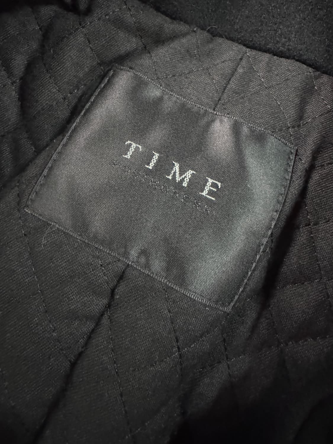 한섬 타임 Time 옴므 양가죽 배색 더블 피코트 블랙 상품이미지3