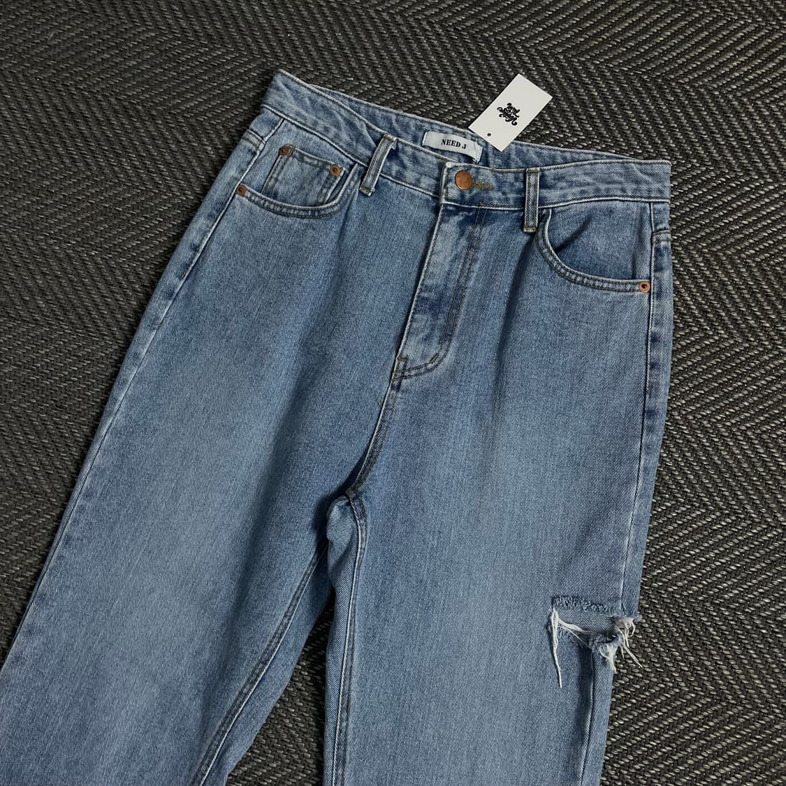 빈티지 우먼스 디스트로이드 슬림 데님 팬츠o 4248 상품이미지3