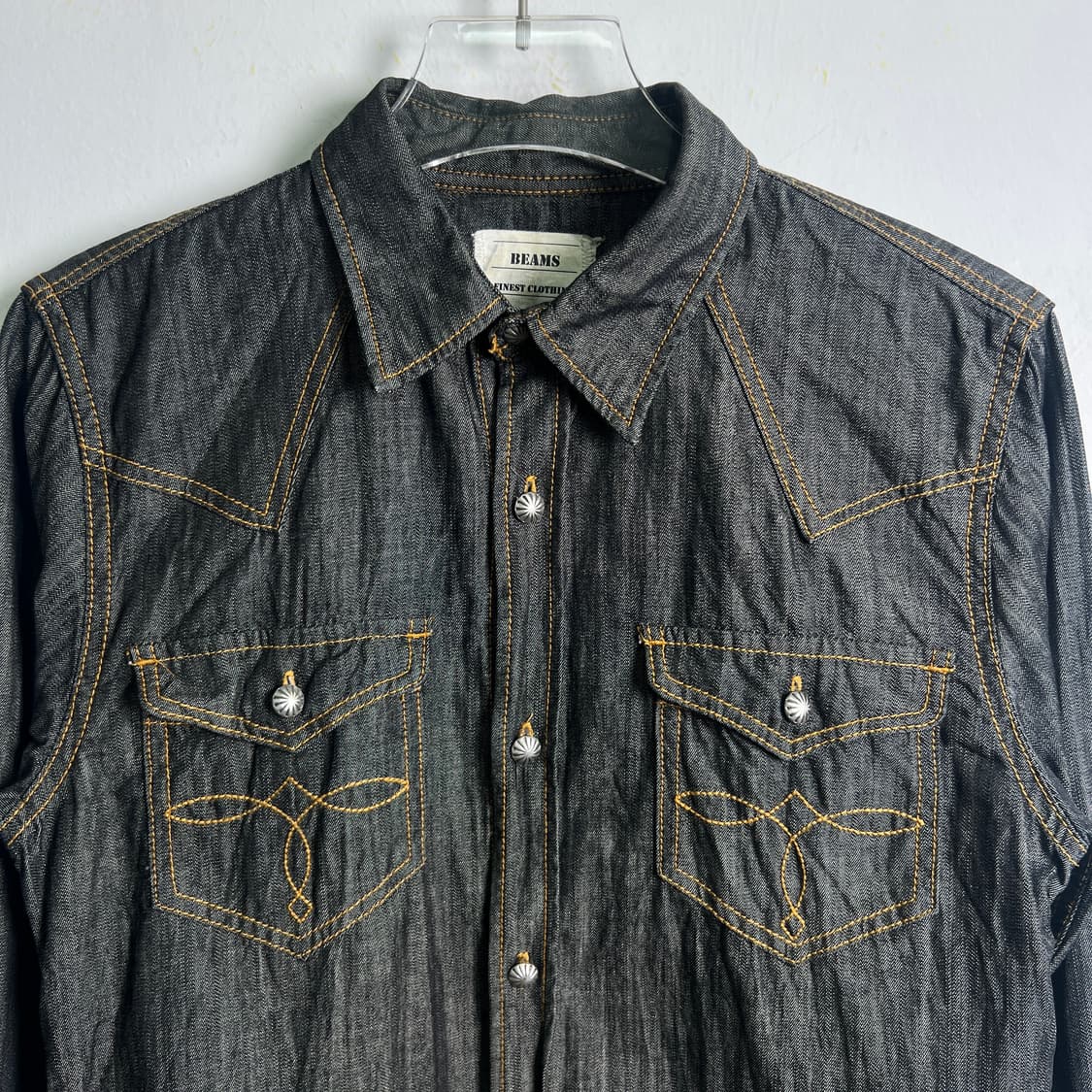 빔즈 웨스턴 블랙 데님 셔츠 S 상품이미지4