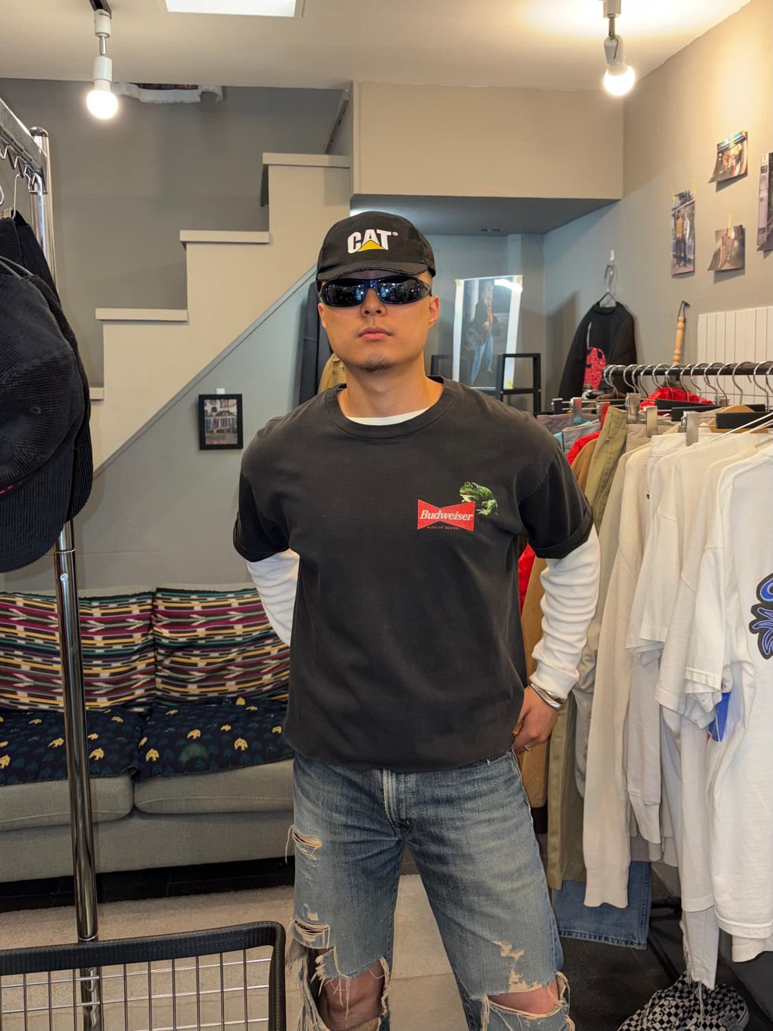 90’s Budweiser king of beer print T-sh 상품이미지3