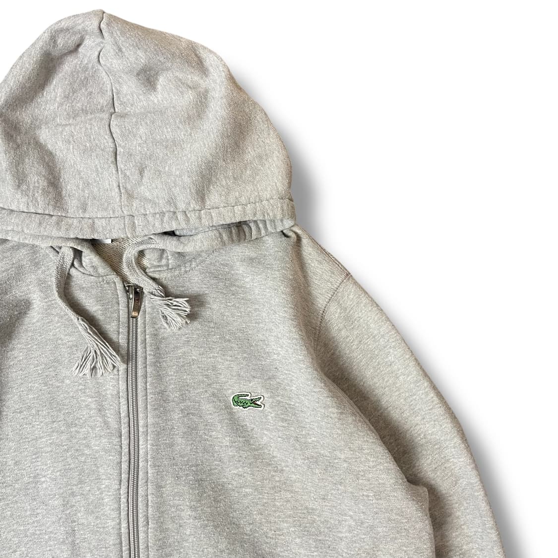 라코스테 로고 패치 그레이 후드집업 4 상품이미지3
