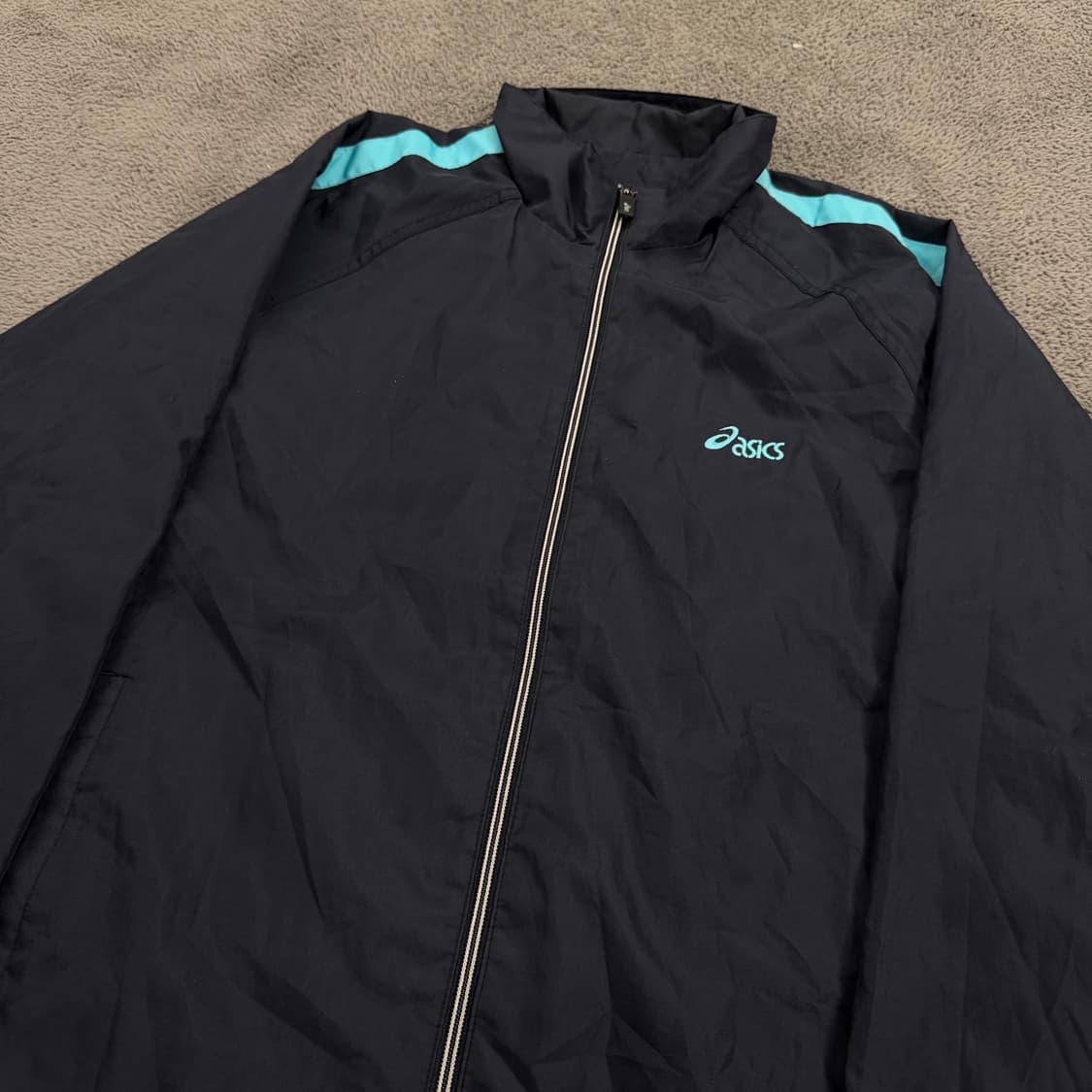 [정품/95] 아식스 00s 올드스쿨 사이드라인 우븐 바람막이 자켓 상품이미지1