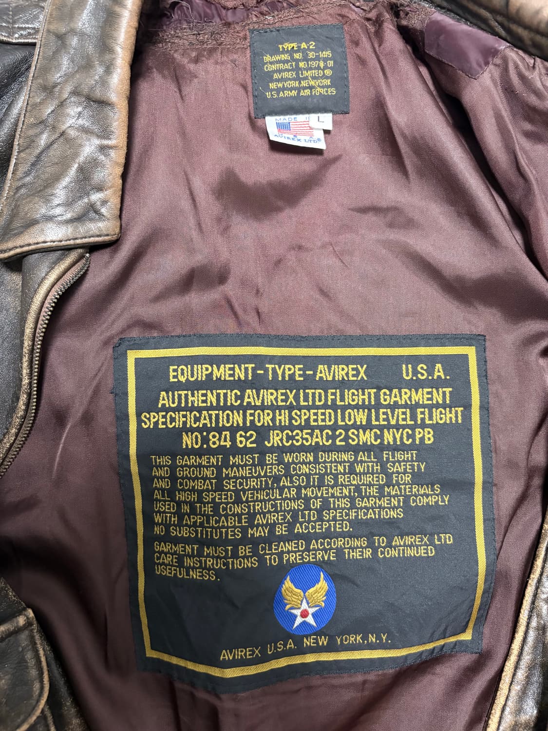 Avirex a2 빈티지 가죽자켓 상품이미지3