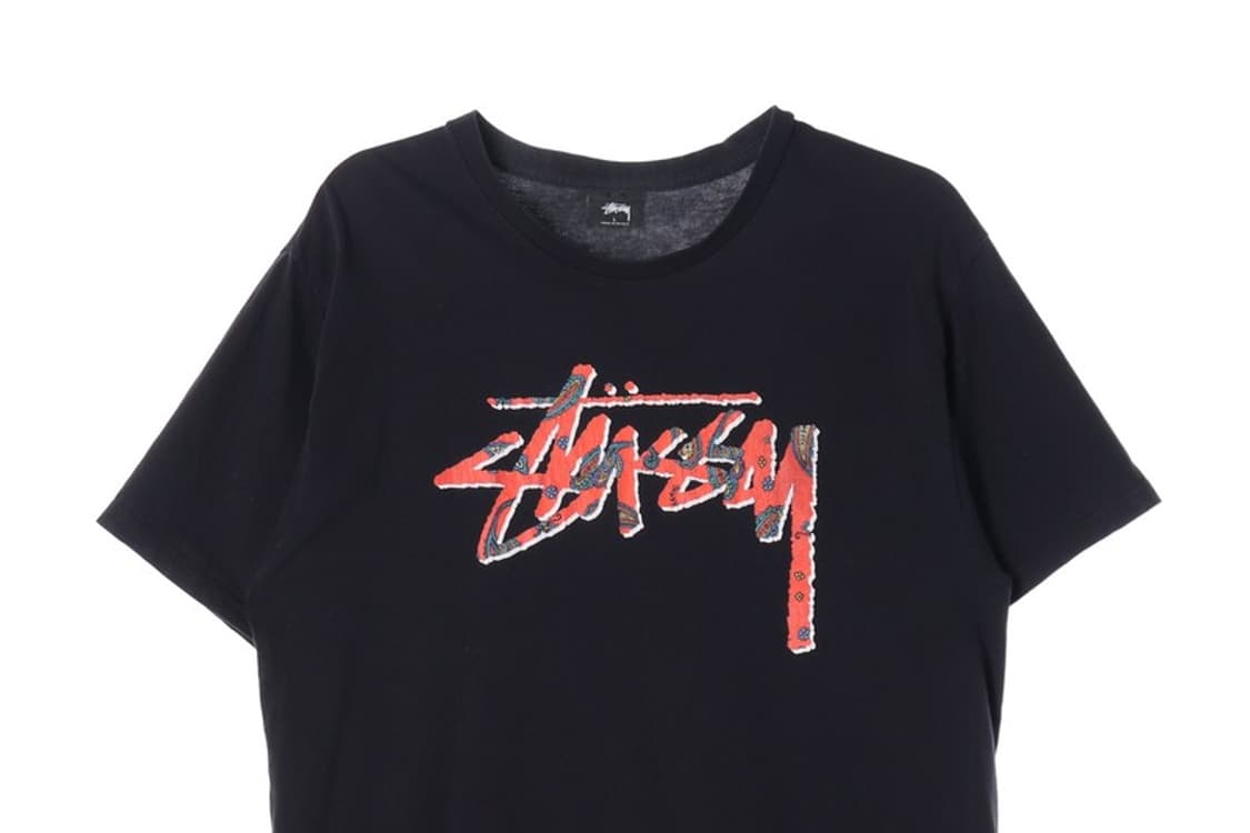 스투시 페이즐리 스탁 로고 블랙 반팔 티셔츠 L 상품이미지3