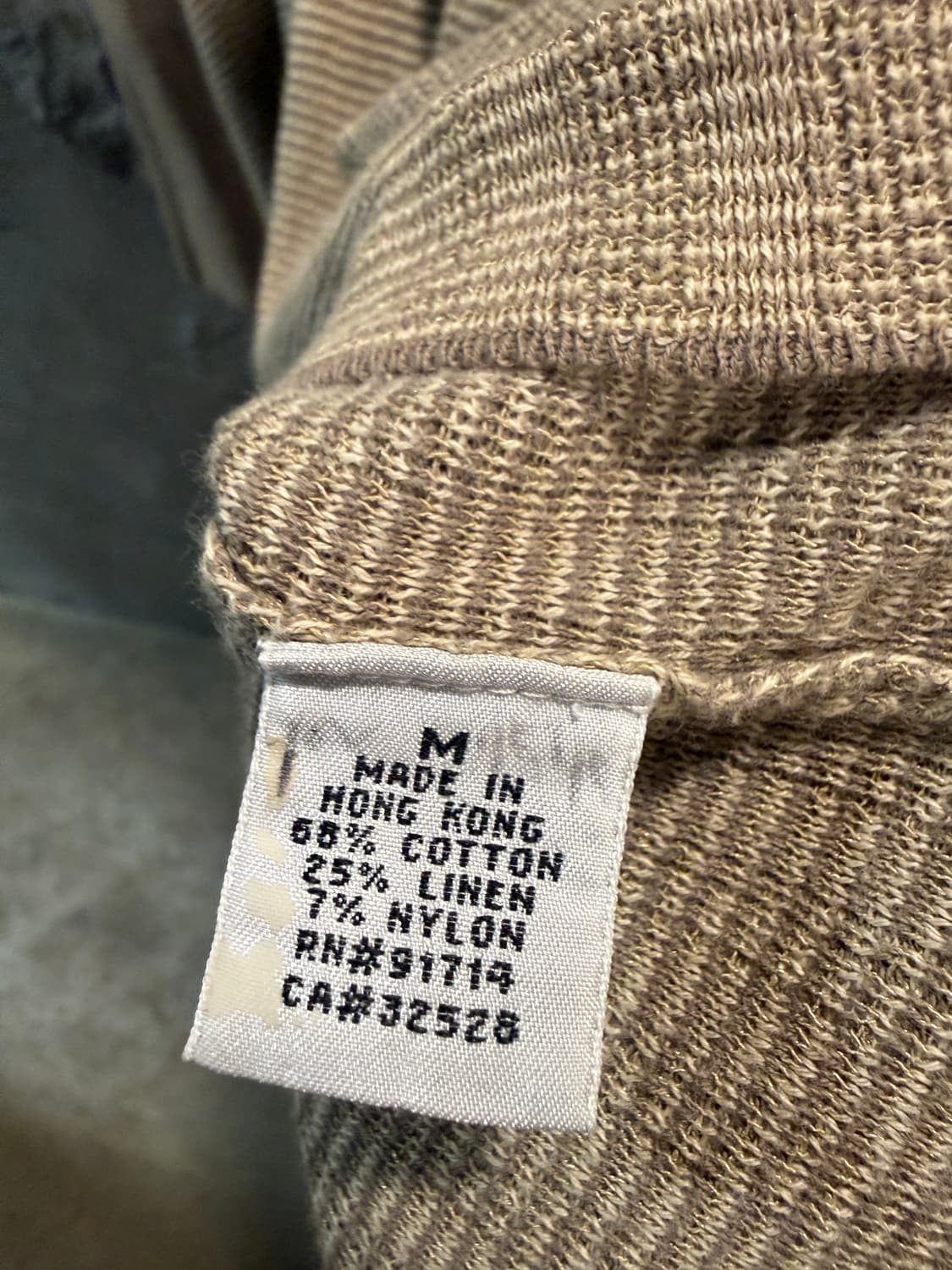 아르마니 익스체인지 린넨 코튼 니트 베이지 M 상품이미지6