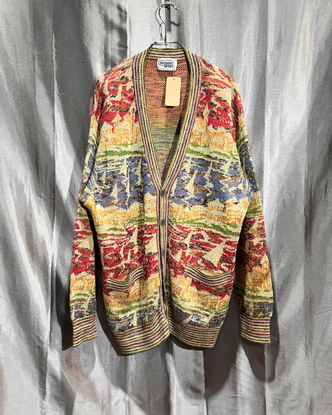 L 미쏘니 스포츠 입체 패턴 가디건 상품이미지2