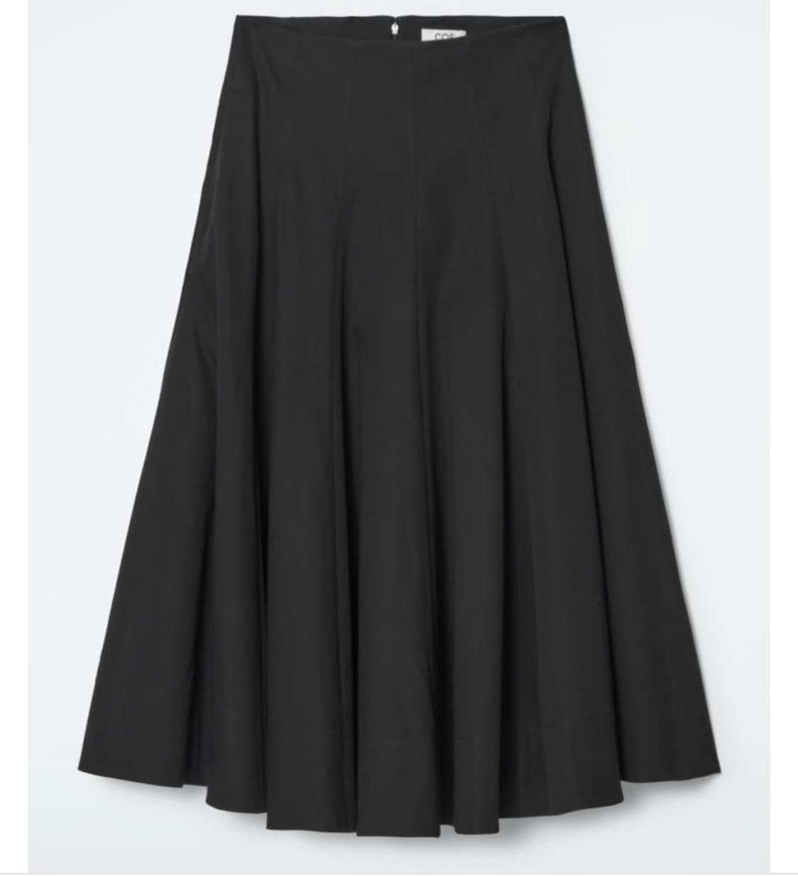 COS 볼류미너스 플리티드 코튼 미디 스커트 상품이미지1