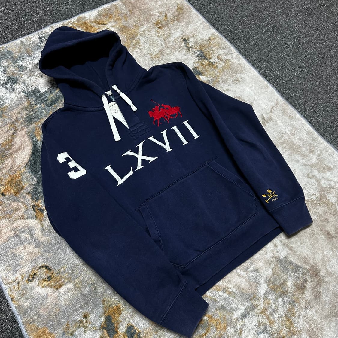 폴로 90s 더블 빅포니 3 네이비 후드티 상품이미지1