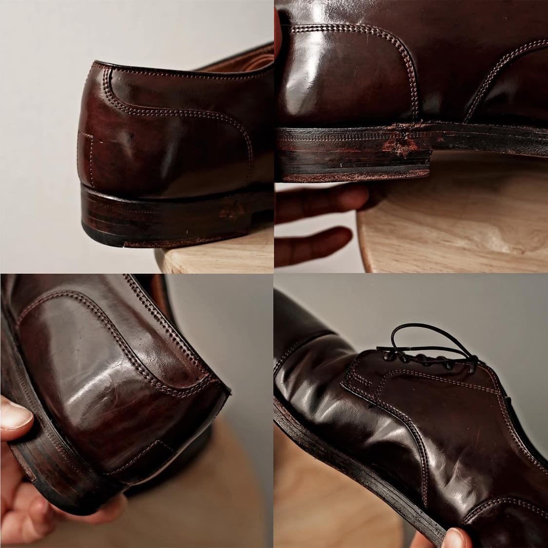 알든 2160 10D 코도반 스트레이트팁 더비 버건디 상품이미지6