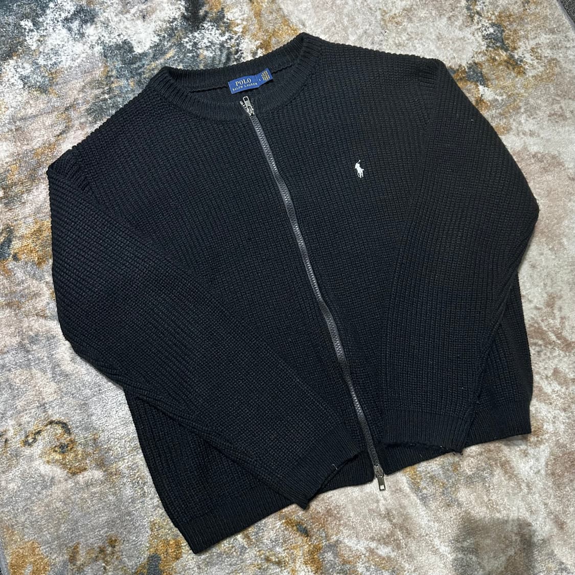 폴로 자수 라운드 니트 가디건 상품이미지2