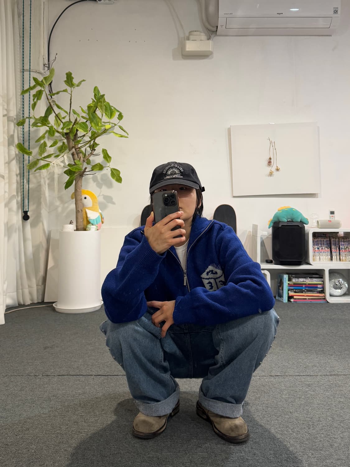 Y.E.S Dice Full Zip-up Knit Cardigan 상품이미지1