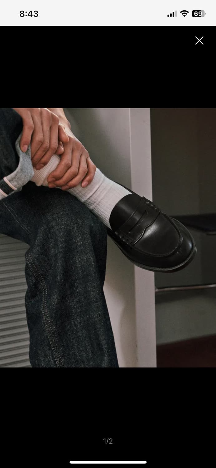 HARUTA 9064 하루타 남성용 소가죽 와이드 페니로퍼 블랙 255  상품이미지2