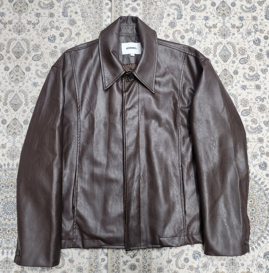 베이스 모먼트 브라운 페이크 레더자켓 L 상품이미지1