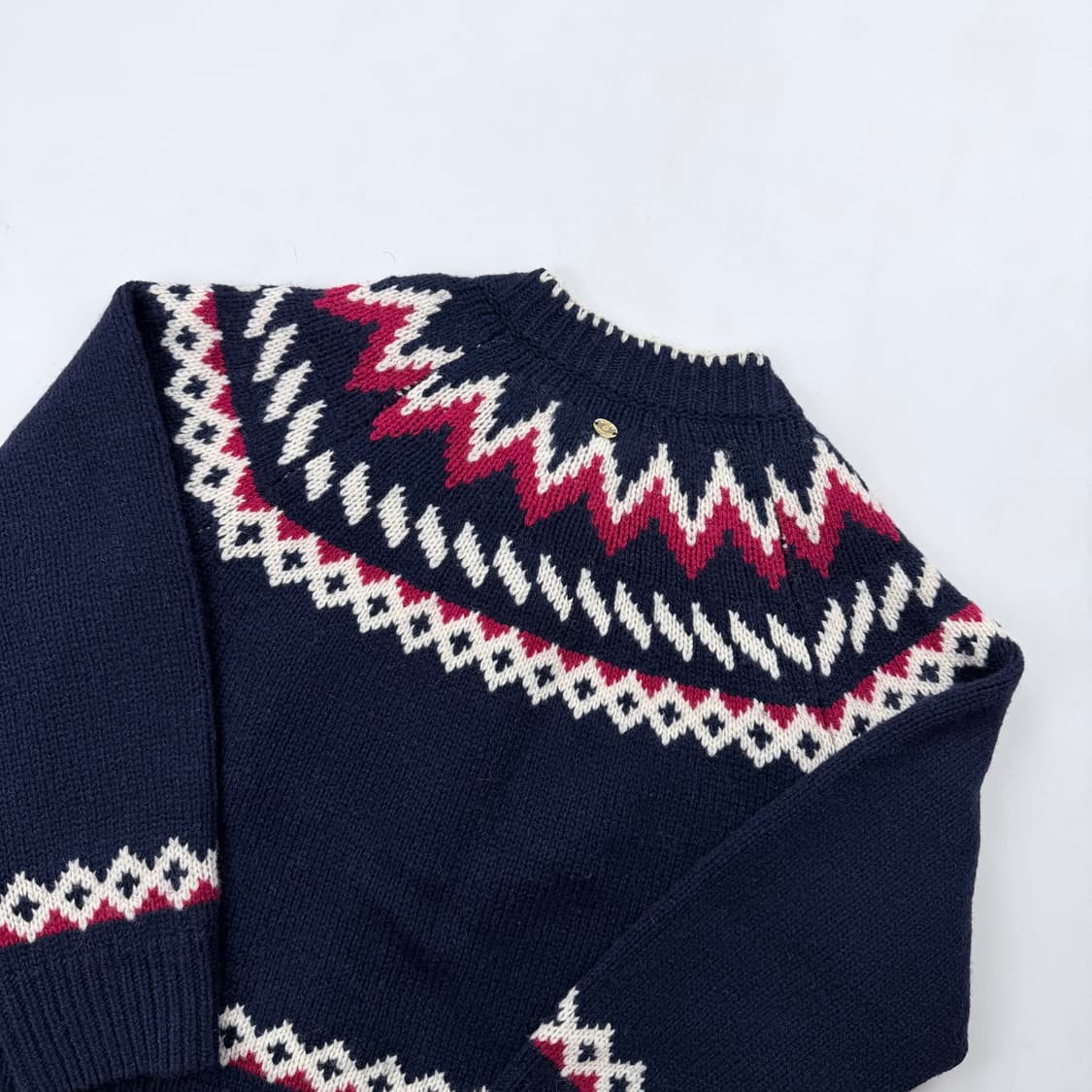 시야쥬 노르딕 자카드 니트 가디건 네이비 상품이미지9