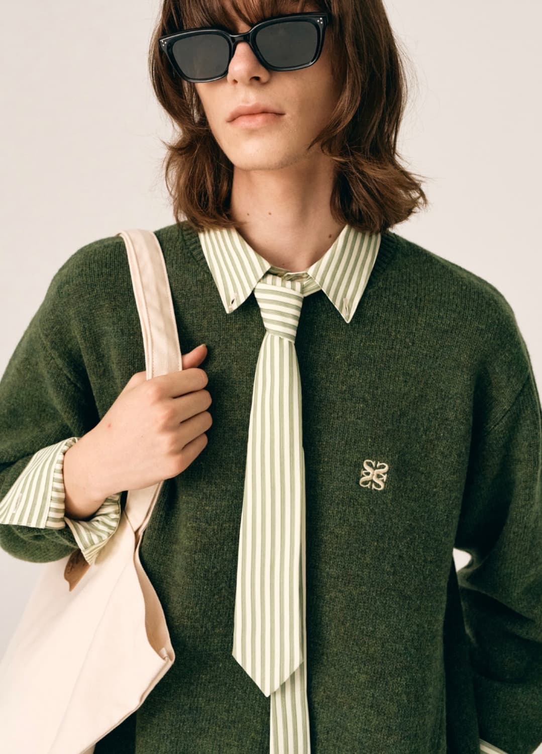 [새상품] 세터 더블린 언발라스 캐시미어 블렌드 니트 올리브 그린 상품이미지9