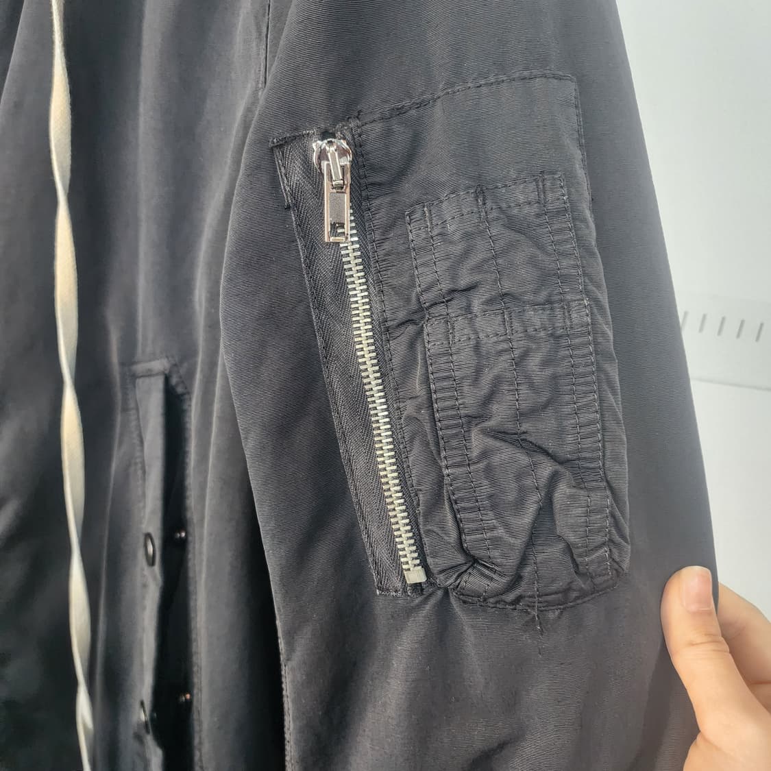 릭오웬스 다크쉐도우 블랙 후드 롱 야상 점퍼 상품이미지4