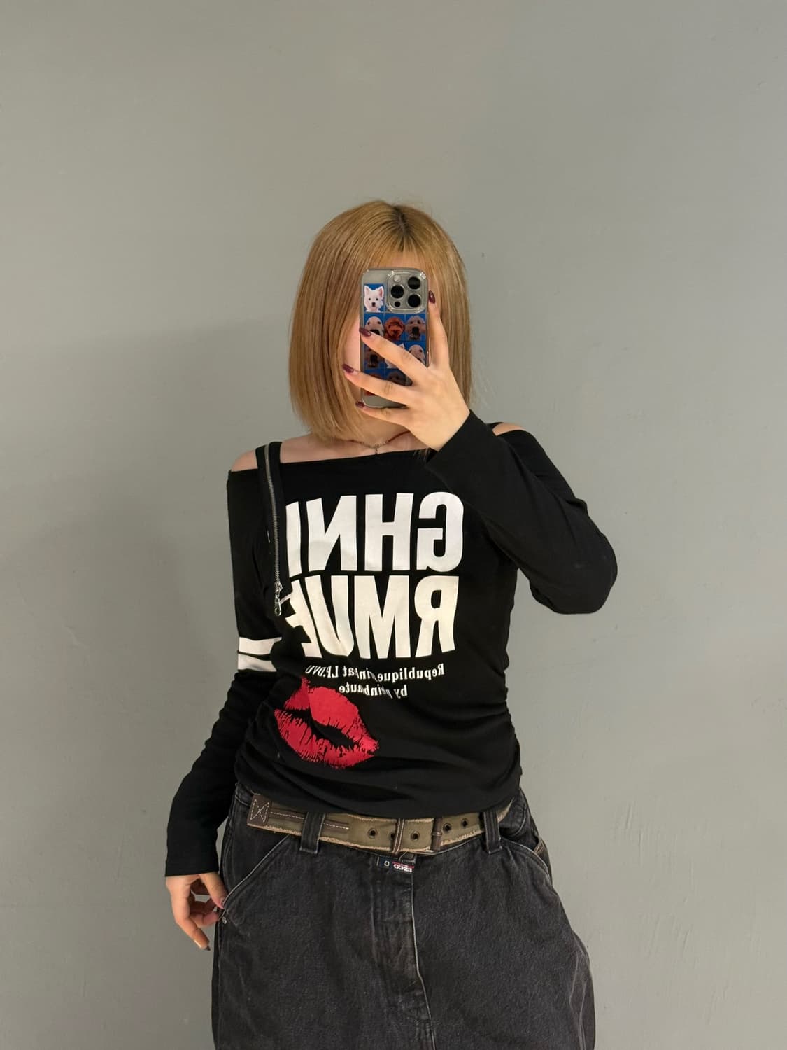 off-shoulder shirring long sleeve 상품이미지1