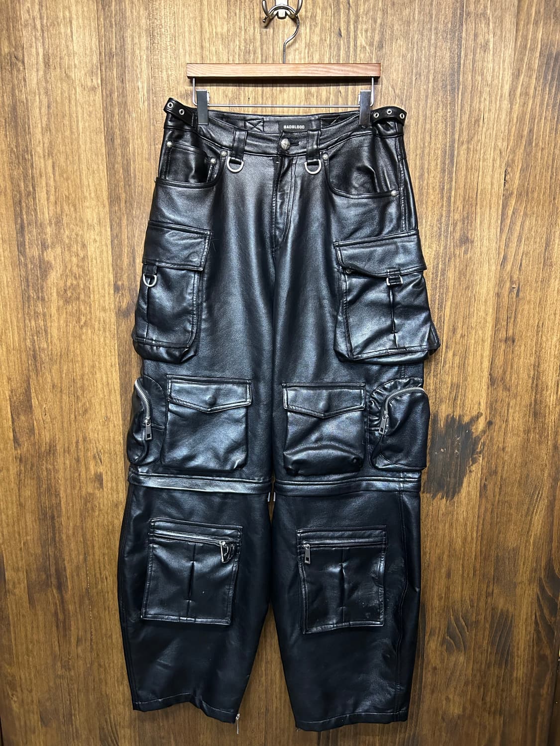 배드블러드 레더 카고팬츠 상품이미지1
