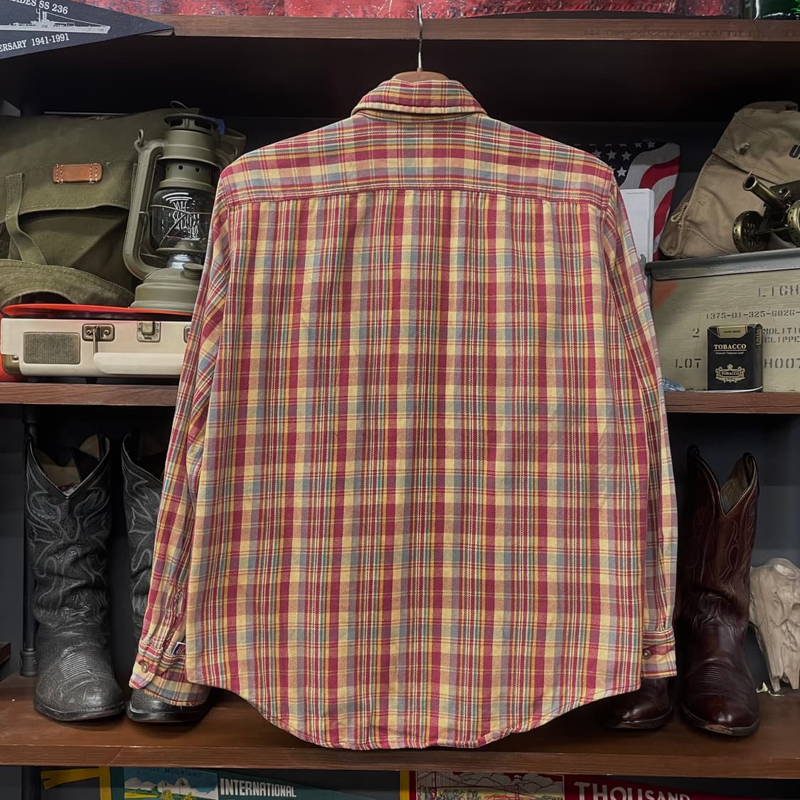 00s 에드윈 아웃도어 플란넬 체크 포켓 셔츠 N296 상품이미지2