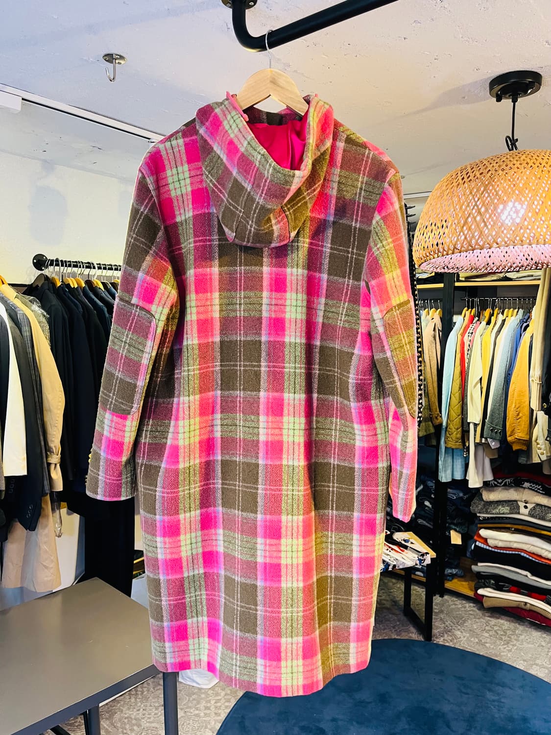 오일릴리 체크 후드 코트 상품이미지2