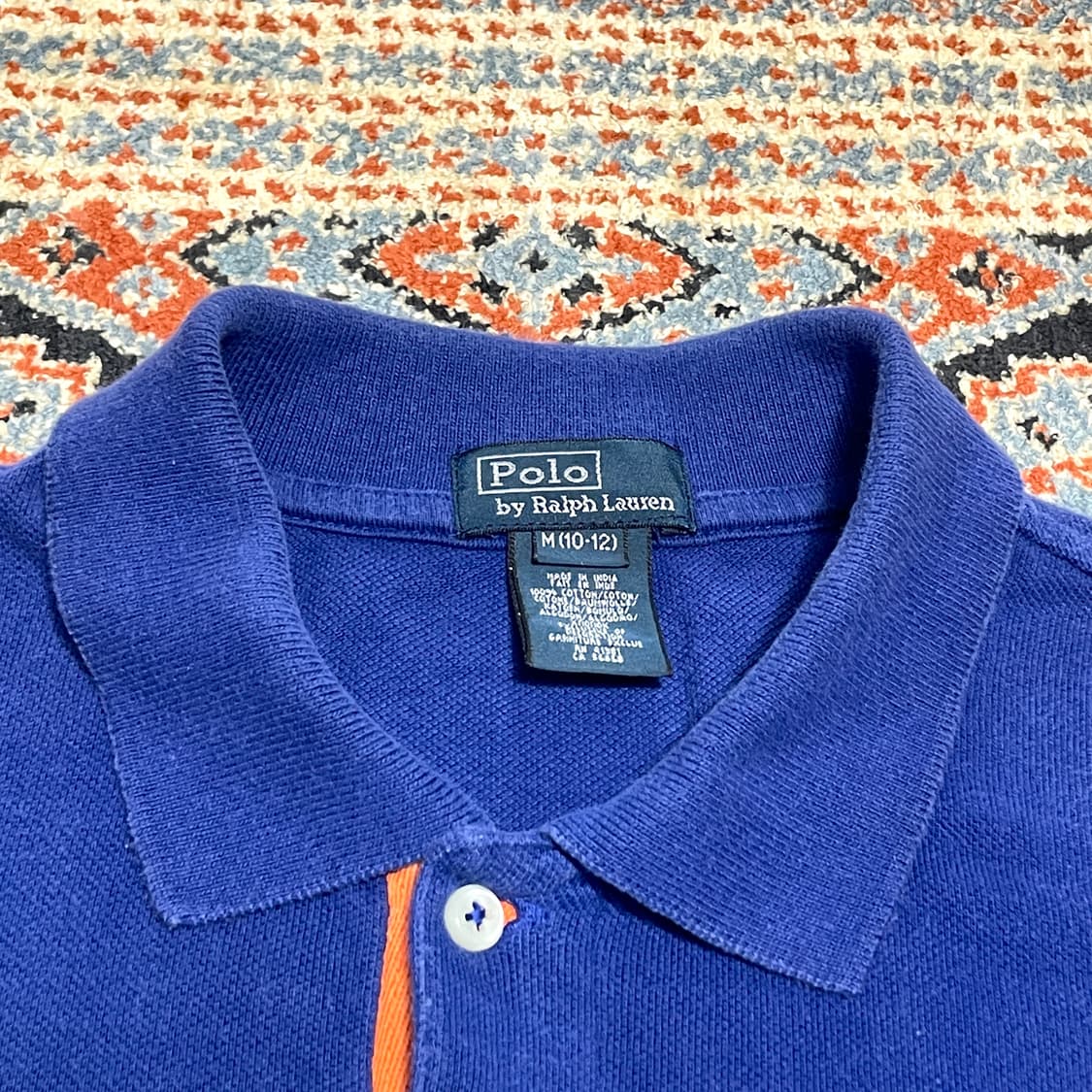 폴로랄프로렌 스트라이프 블루 반팔카라티 M(10-12) 상품이미지3
