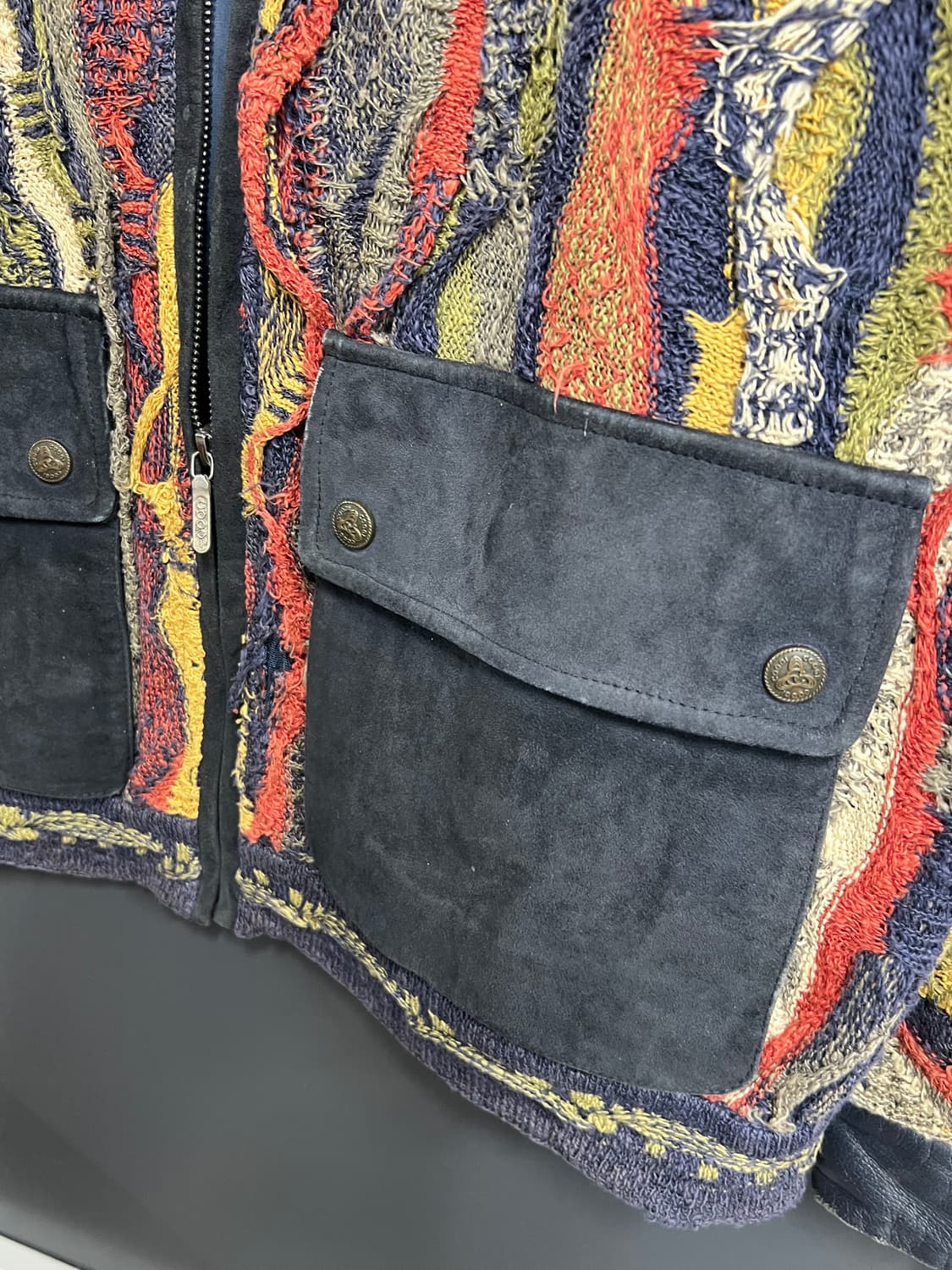 Coogi Vintage 쿠지 오리지널 클래식 케이블 꽈배기 니트 집업 상품이미지6